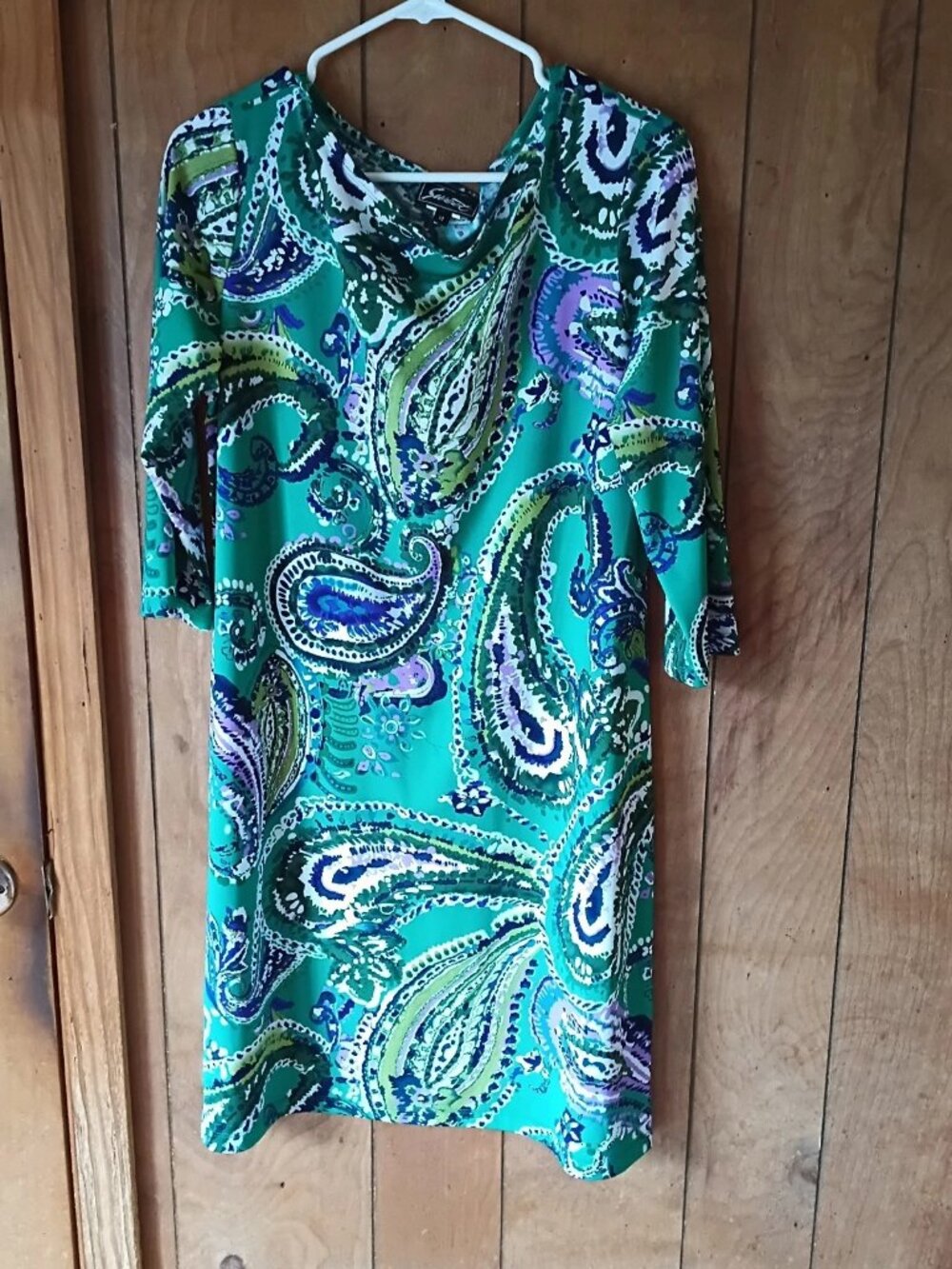 Sweet Paisley Print Shift Dress Womens Size 14 Pullover